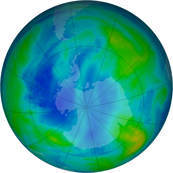 Antarctic ozone map for 08 May 2002